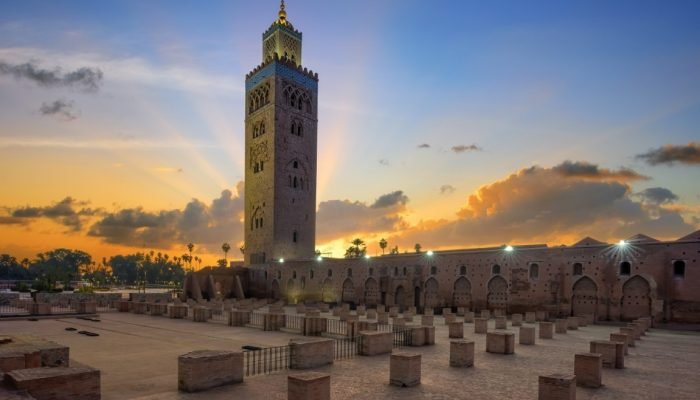 Koutoubia mosque in Marrakech at sunrise, Morocco