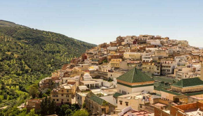 Morocco's holiest town, Moulay Idriss, contains the tomb of its founder who brought Islam to the country.