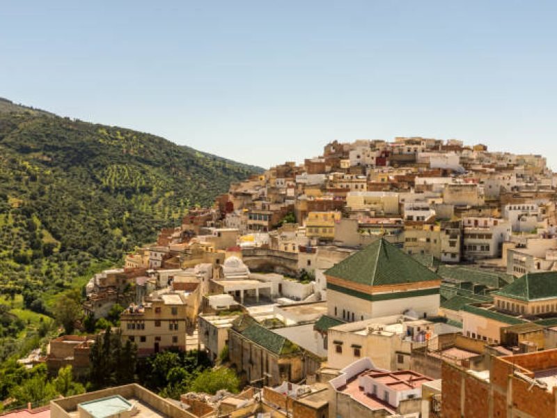 Morocco's holiest town, Moulay Idriss, contains the tomb of its founder who brought Islam to the country.